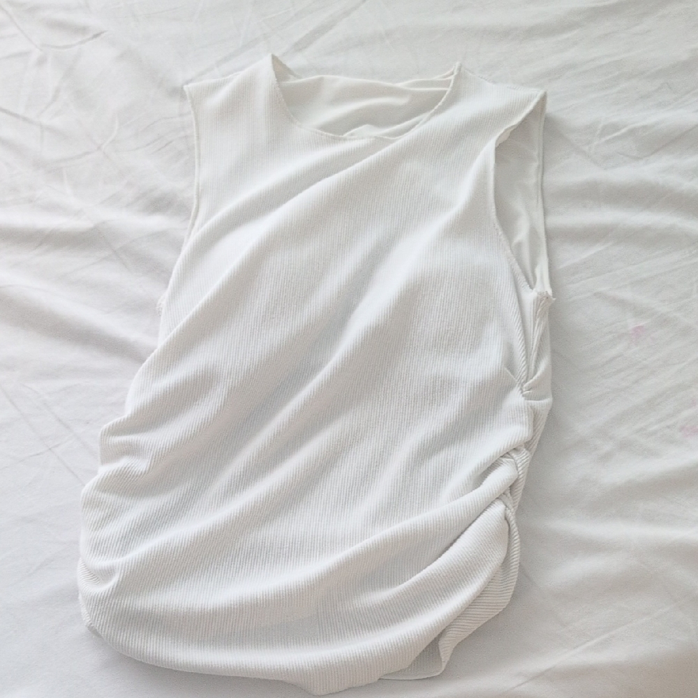 ALO Yoga Ribbed En Pointe Tank Top Ivory